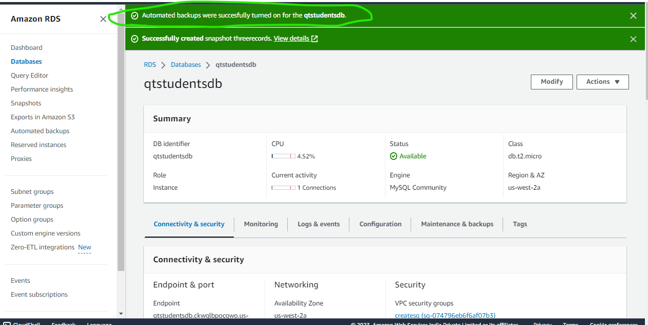 awsdb32 – Direct DevOps from Quality Thought