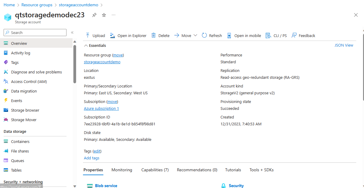 azstorage6 – Direct DevOps from Quality Thought